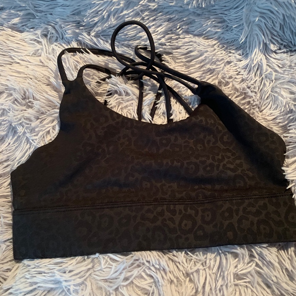 Vie active black leopard sports bra Xs